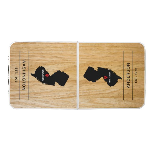Simple Elegant State of New Jersey Wedding  Beer Pong Table (Top)