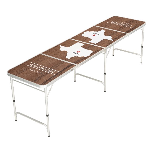 Simple Elegant State of Texas Wedding  Beer Pong Table (Angled)