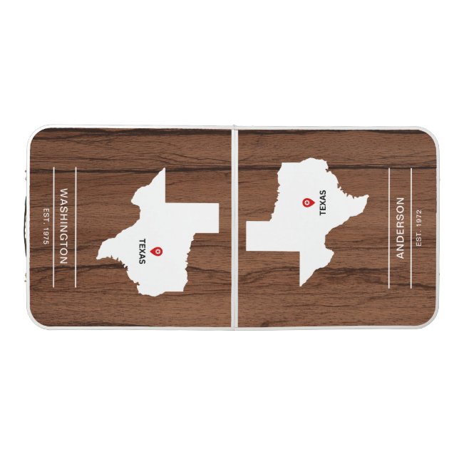 Simple Elegant State of Texas Wedding Beer Pong Table (Top)