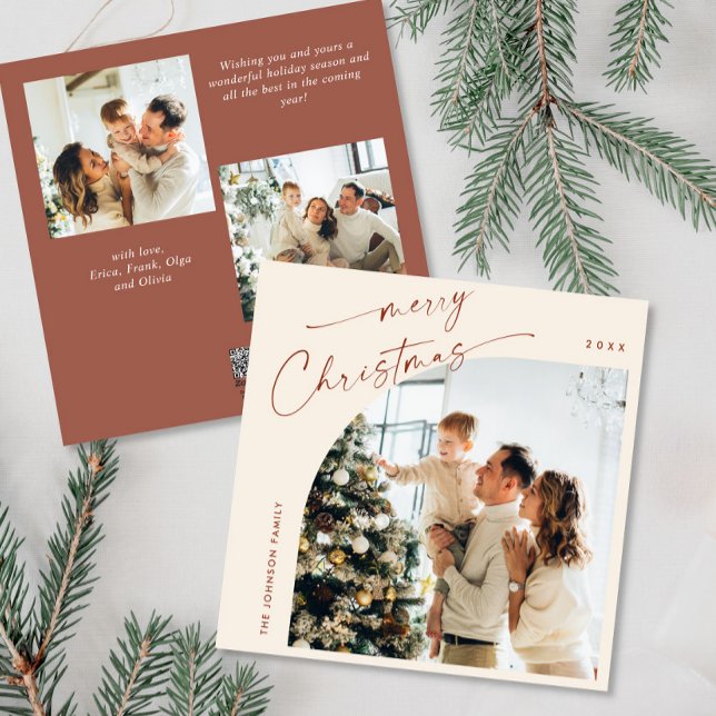 Simple Elegant Stylish 3 PHOTO Christmas Greeting Holiday Card (Creator Uploaded)