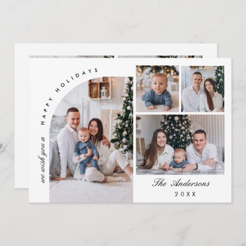 Simple Elegant Stylish 6 PHOTO Christmas Greeting Holiday Card