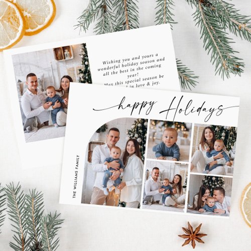 Simple Elegant Stylish 6 PHOTO Christmas Greeting Holiday Card