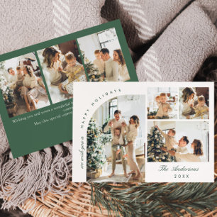 Simple Elegant Stylish 7 PHOTO Christmas Greeting Holiday Card