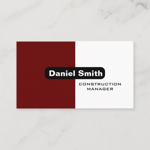Simple Elegant Stylish Construction Manager  Business Card