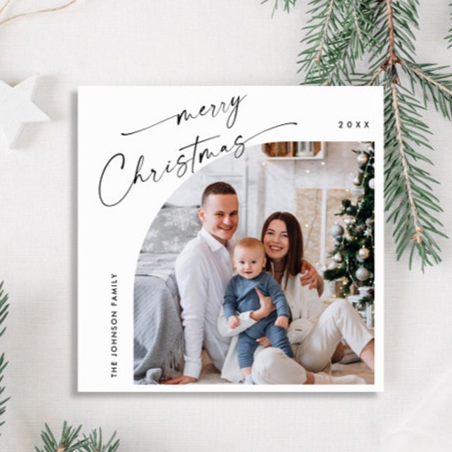Simple Elegant Stylish PHOTO Christmas Greeting Holiday Card (Creator Uploaded)