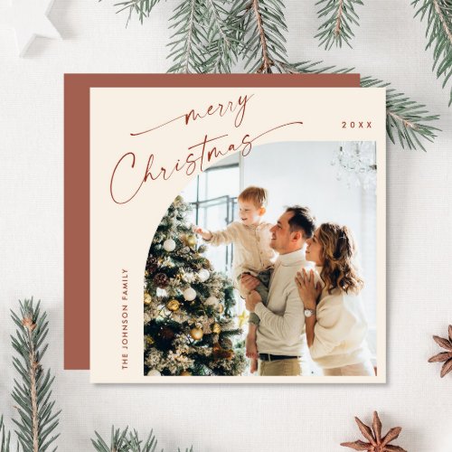 Simple Elegant Stylish PHOTO Christmas Greeting Holiday Card
