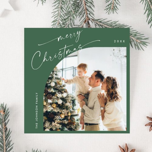 Simple Elegant Stylish PHOTO Christmas Greeting Holiday Card