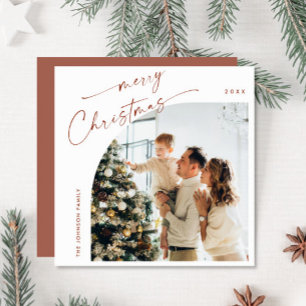 Simple Elegant Stylish PHOTO Christmas Greeting Holiday Card