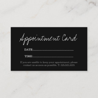 Simple Elegant Stylish White Appointment Card