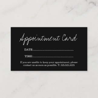 Simple Elegant Stylish White Appointment Card