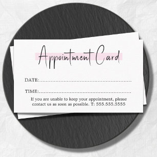 Simple Elegant Stylish White Rose Salon  Appointment Card