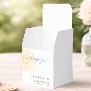 Simple Elegant Sun Sunshine Baby Shower Thank You Favor Boxes