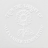 Simple Elegant Sunflower Round Library Book Name