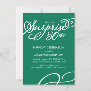 Simple, Elegant Surprise 50th Birthday Invitation