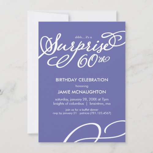 Simple Elegant Surprise 60th Birthday Invitation