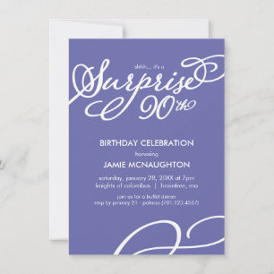 Simple, Elegant Surprise 90th Birthday Invitation