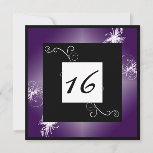 SImple Elegant Sweet 16 Invite (Purple)