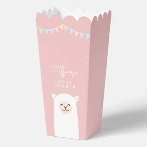 Simple Elegant Sweet Alpaca Llama Girl Baby Shower Favor Boxes