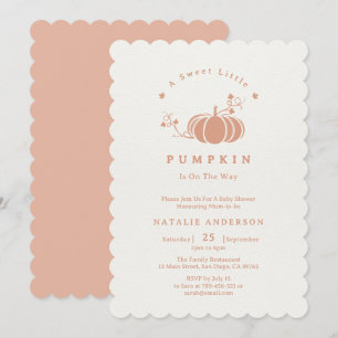 Simple Elegant Sweet Little Pumpkin Baby Shower Invitation