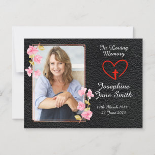 Simple Elegant Sympathy Memorial Photo Prayer Card