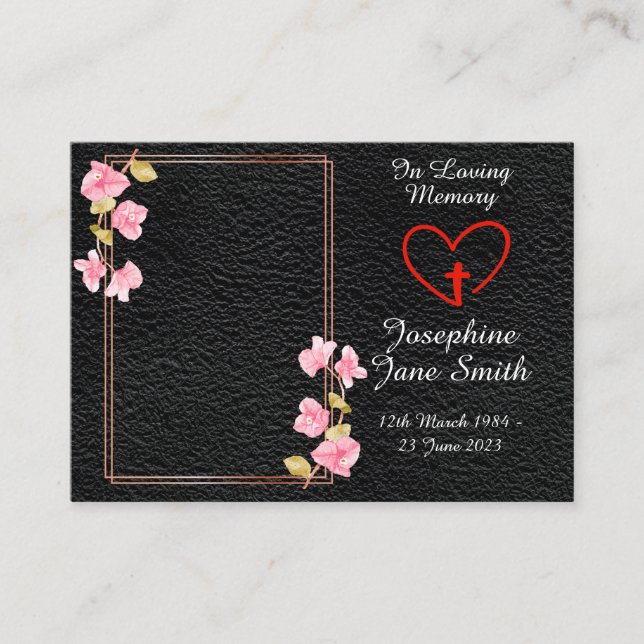 Simple Elegant Sympathy Memorial Photo Prayer Card (Front)