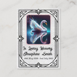 Simple Elegant Sympathy Memorial White Prayer Card