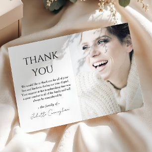 Simple Elegant Sympathy Photo Funeral Thank You Card