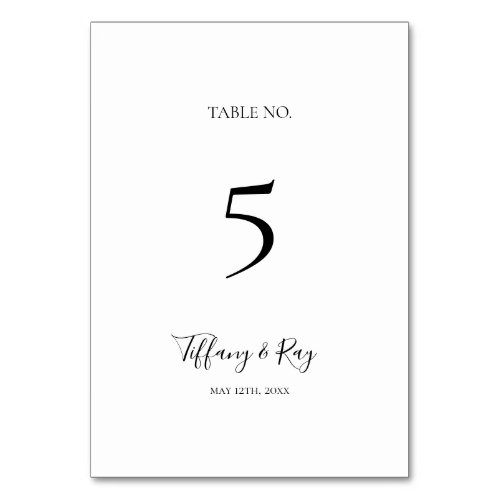 Simple Elegant Table Number