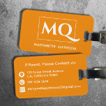 Simple Elegant Tangerine Orange and White Monogram Luggage Tag<br><div class="desc">Add a pop of color to your travels with our Simple Elegant Tangerine Orange and White Monogram Luggage Tag! Designed for those who appreciate simplicity and style, this luggage tag features a vibrant tangerine orange background that's sure to stand out on any bag. Personalize the front with your monogram and...</div>