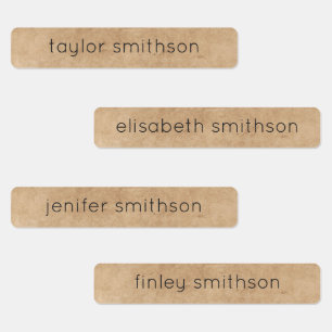 Simple Elegant Taupe Add Your Name Clothing & Food Labels