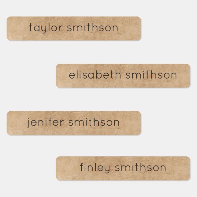 Simple Elegant Taupe Add Your Name Clothing & Food Labels (Group)