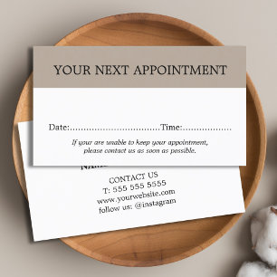 Simple Elegant Taupe Golden Yellow Salon Appointment Card