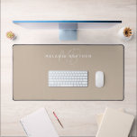 Simple Elegant Taupe Minimalist Two Monogram Desk Mat<br><div class="desc">Simple Elegant Taupe Minimalist Two Monogram Desk Mat</div>