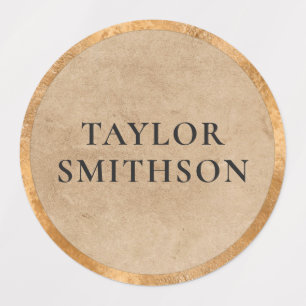 Simple Elegant Taupe Vintage Add Your Name School Labels