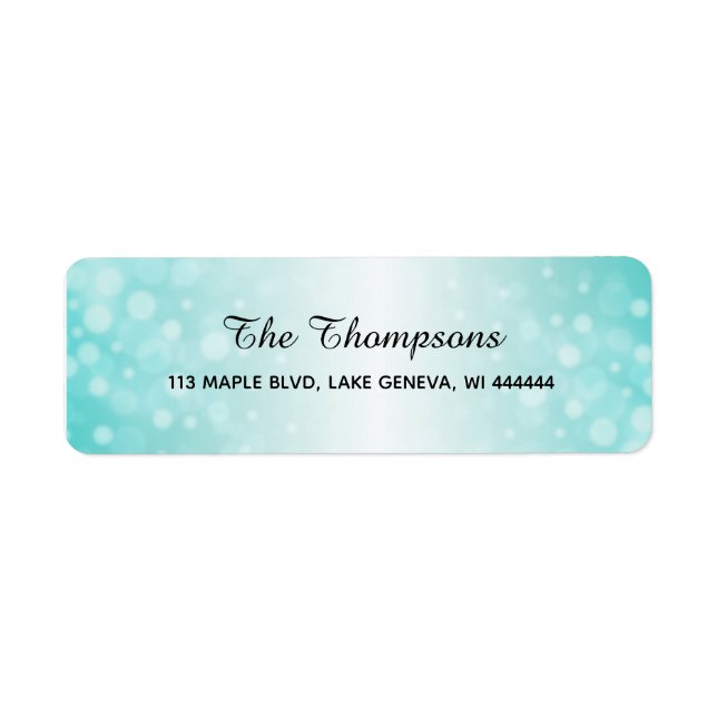 Simple Elegant Teal Gradient Label (Front)