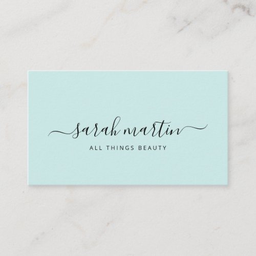 Simple Elegant Teal Turquoise Business Card