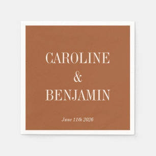 Simple Elegant Terracotta Custom Wedding Napkins