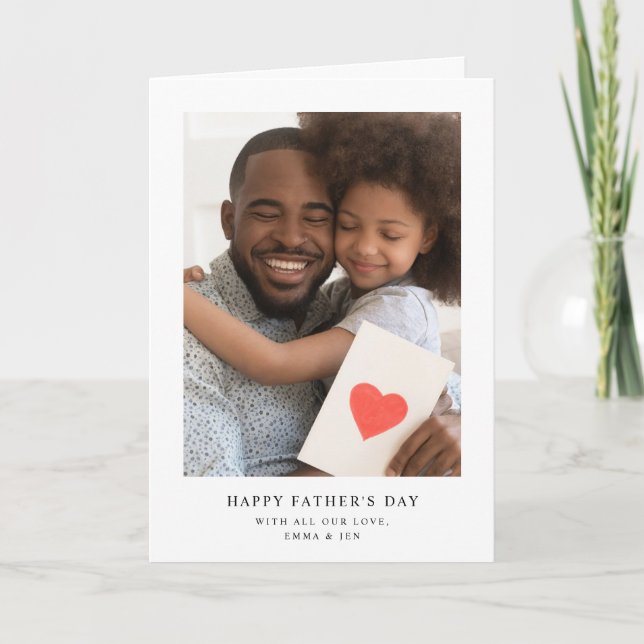 Simple Elegant Text and Photo | Happy Father's Day Card (Front)