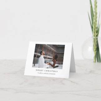 Simple Elegant Text and Photo Merry Christmas Holiday Card