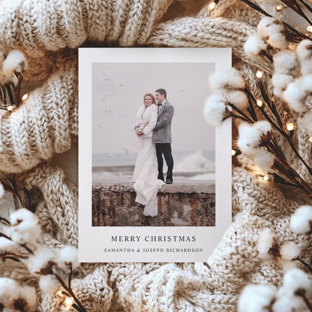 Simple Elegant Text and Photo | Merry Christmas Letterpress Photo Cards (Creator Uploaded)