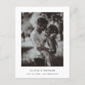 Simple Elegant Text and Photo | Save the Date Announcement Postcard (Front)