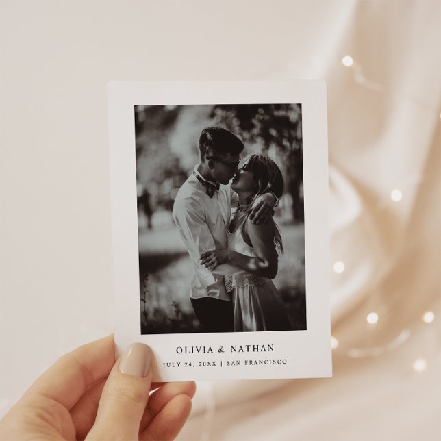 Simple Elegant Text and Photo | Save the Date Announcement Postcard