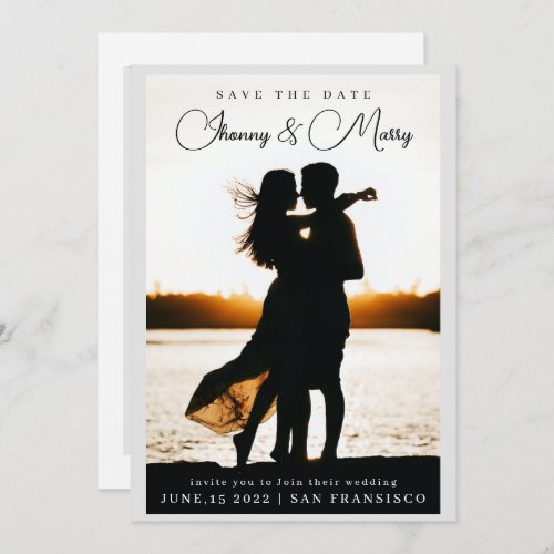 Simple Elegant Text and Photo  Save the date Invitation
