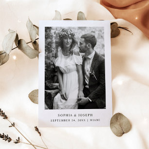 Simple Elegant Text and Photo   Save The Date Letterpress Photo Cards