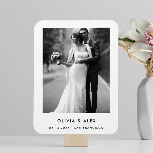 Simple Elegant Text and Photo   Save The Date  Magnet