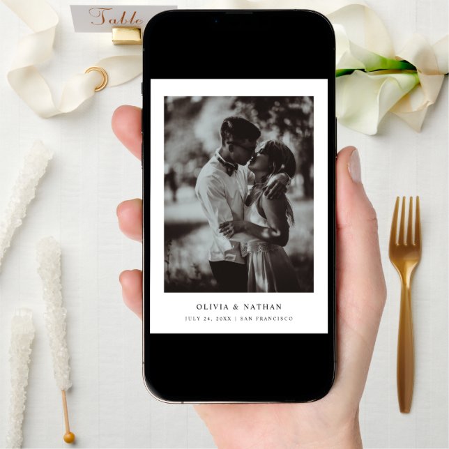 Simple Elegant Text and Photo | Wedding Save The Date (Front Digital)