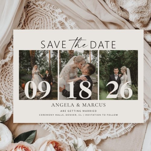 Simple Elegant Text and Photo | Wedding Save The Date
