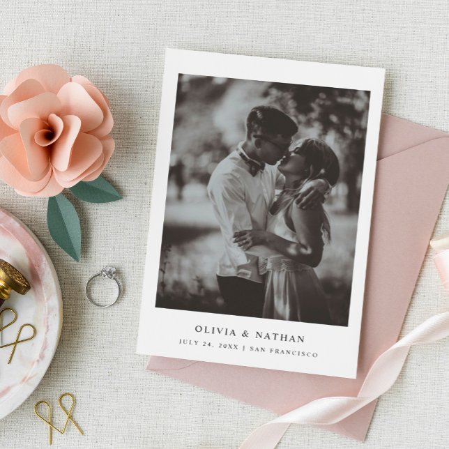 Simple Elegant Text and Photo | Wedding Save The Date