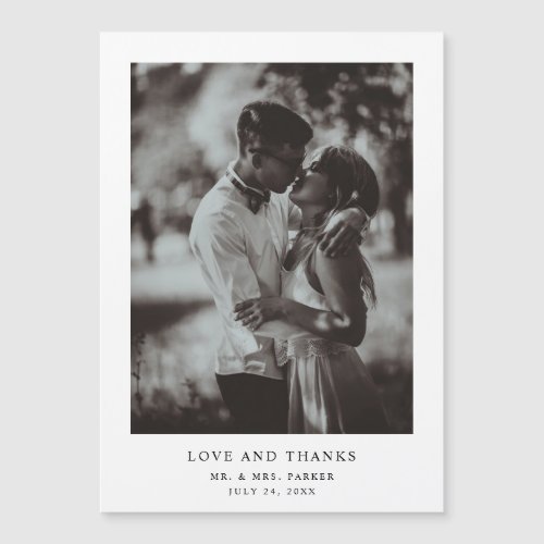 Simple Elegant Text and Photo  Wedding Thank You