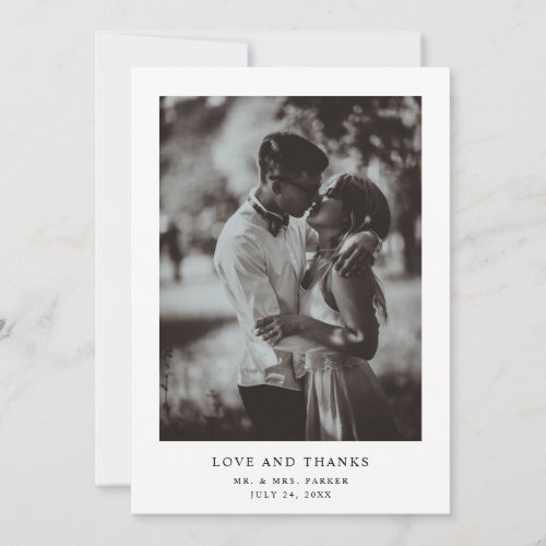Simple Elegant Text and Photo | Wedding Thank You Card
